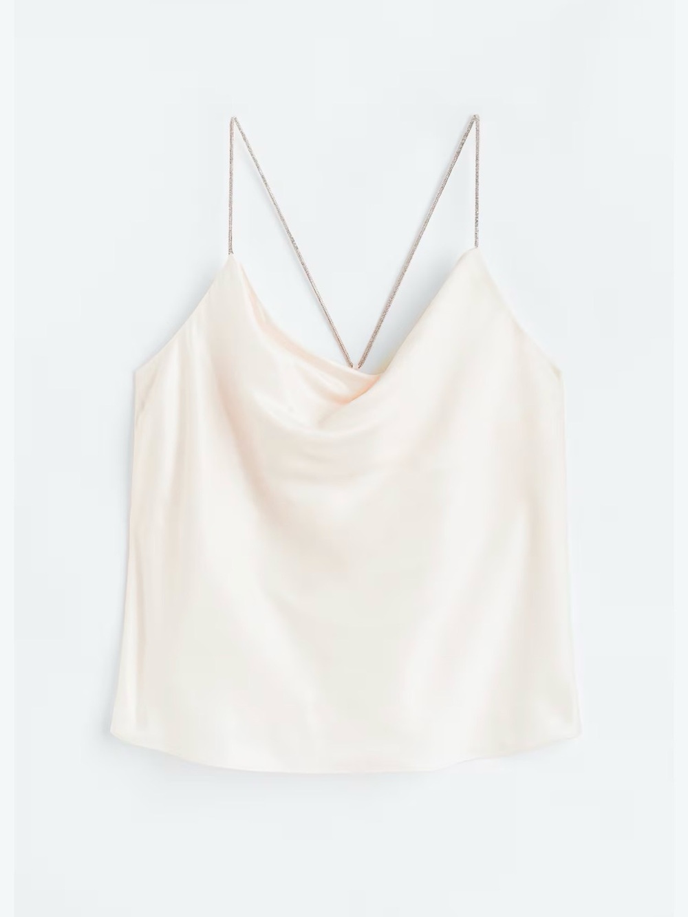 H&M Satin Cowl Neck Tank Top - Cream